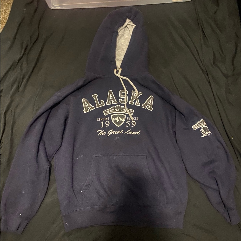 navy blue alaska hoodie sweatshirt